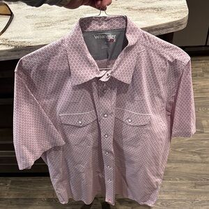 Wrangler 20X Pink and White Patterned Shirt XL